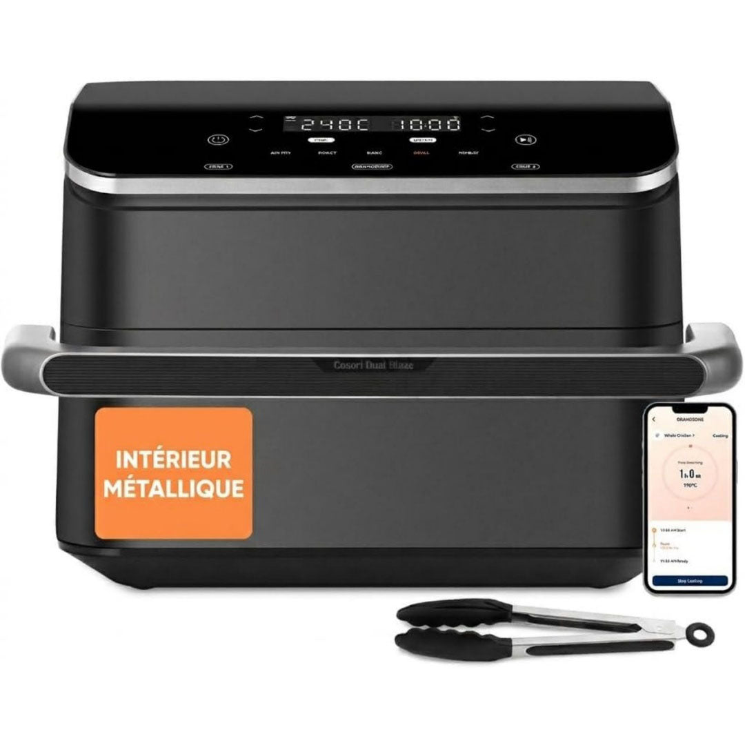 Friteuse 4.5 l en céramique 2000 w noir