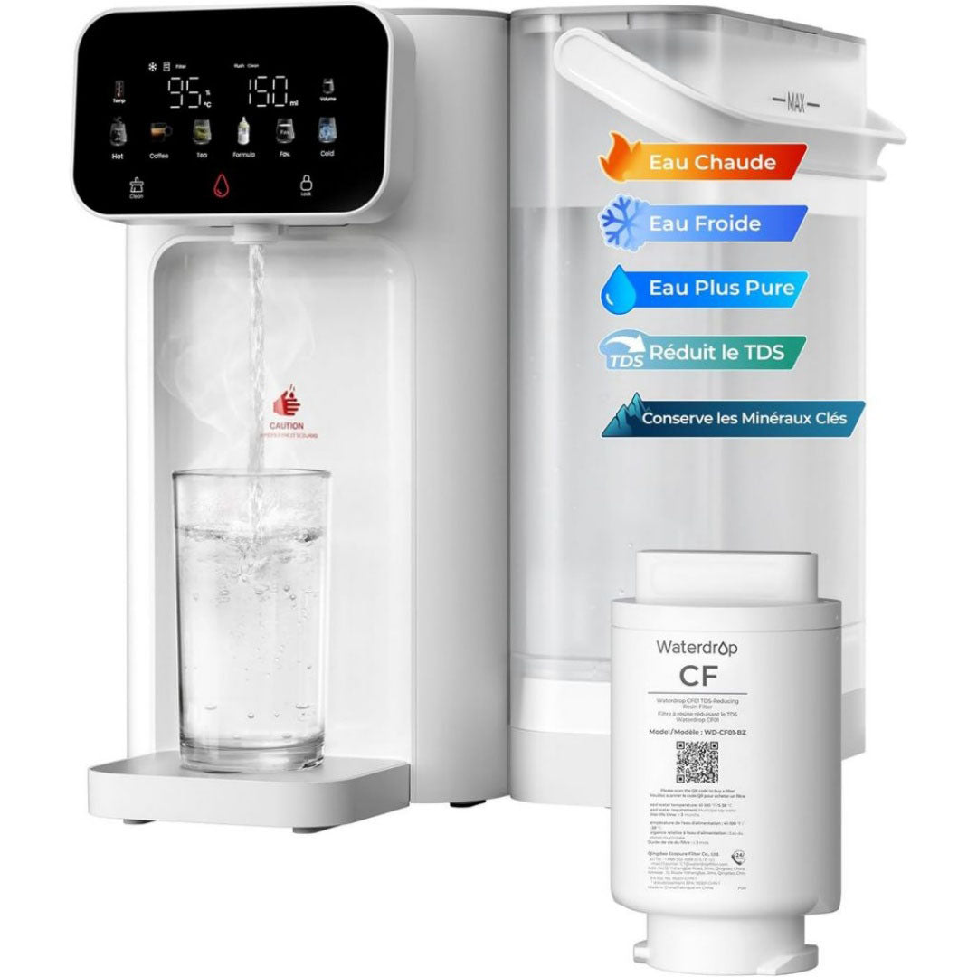 Distributeur d'eau chaude en bambou bleu pour usage