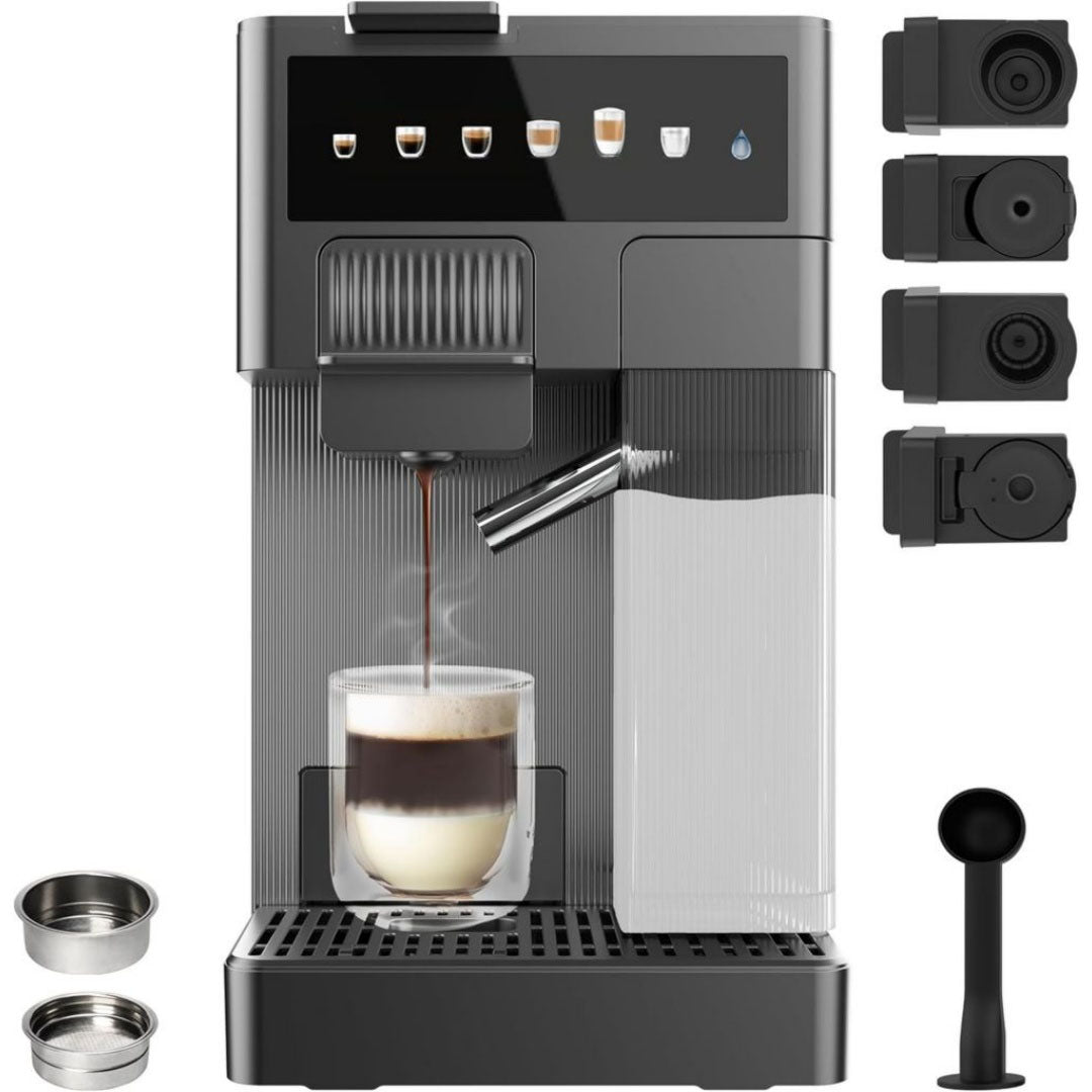 Cafetière à capsules en verre trempé 1.5 l 1200 w pour tous les usages